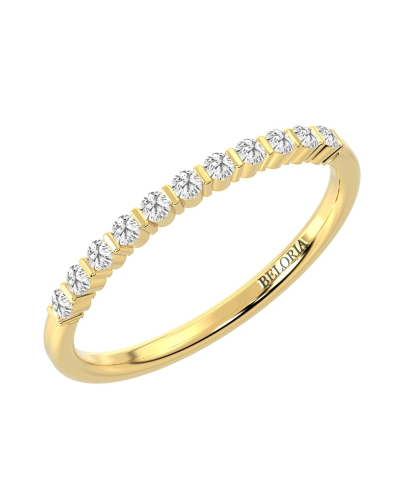 Demi-alliance diamants serti barrette en or jaune