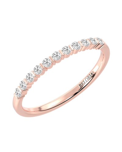 Demi-alliance diamants serti barrette en or rose