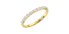 Demi-alliance diamants serti barrette en or jaune