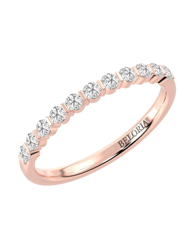 Demi-alliance diamants serti barrette en or rose