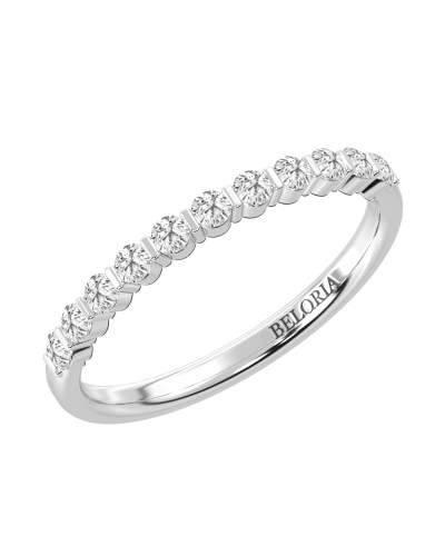 Demi-alliance diamants serti barrette en or blanc