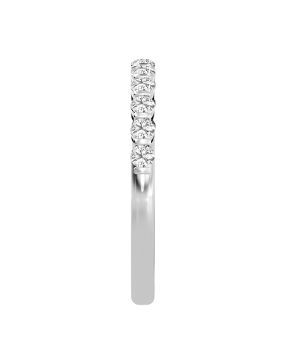 Demi-alliance diamants serti barrette en or blanc