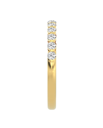 Demi-alliance diamants serti barrette en or jaune