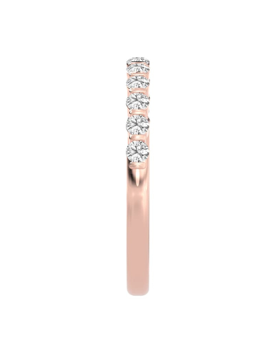 Demi-alliance diamants serti barrette en or rose