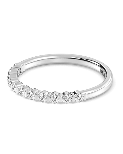 Demi-alliance diamants serti barrette en or blanc