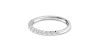 Demi-alliance diamants serti barrette en or blanc