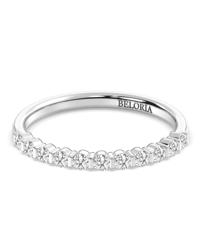 Demi-alliance diamants serti barrette en or blanc