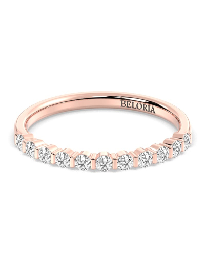 Demi-alliance diamants serti barrette en or rose