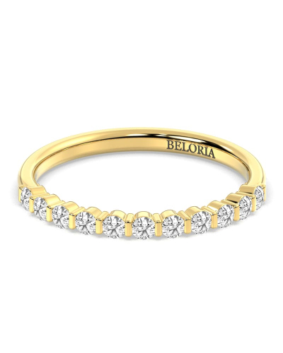 Demi-alliance diamants serti barrette en or jaune