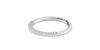 Demi-alliance diamants princesse serti griffes en or blanc