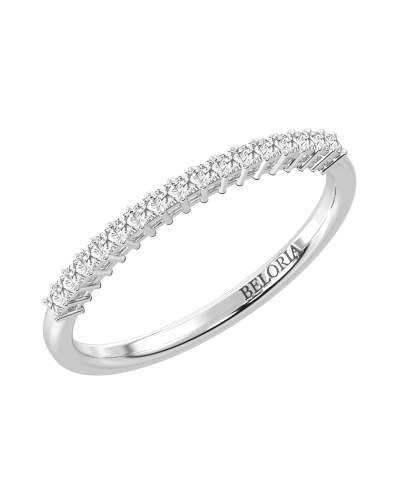 Demi-alliance diamants princesse serti griffes en or blanc