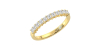 Demi-alliance diamants princesse serti griffes en or jaune