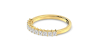 Demi-alliance diamants princesse serti griffes en or jaune