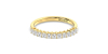 Demi-alliance diamants princesse serti griffes en or jaune