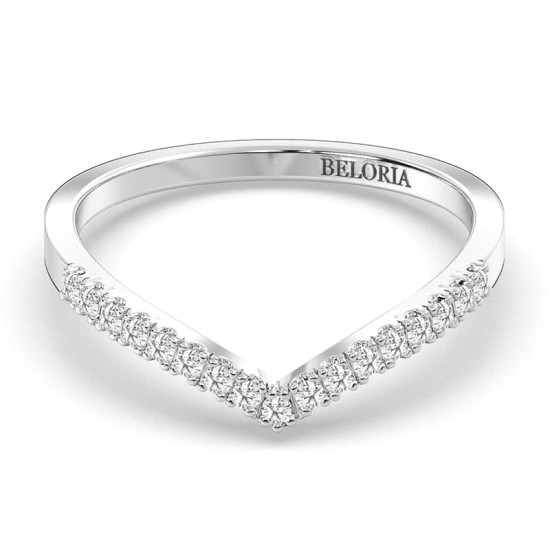 Alliance incurvé diamants or blanc