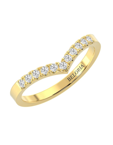 Alliance incurvé diamants or blanc 2