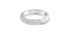 Demi-alliance diamants princesse serti griffes en or blanc