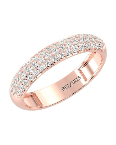 Demi-alliance diamants princesse serti griffes en or rose
