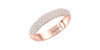 Demi-alliance diamants princesse serti griffes en or rose