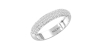 Demi-alliance diamants princesse serti griffes en or blanc