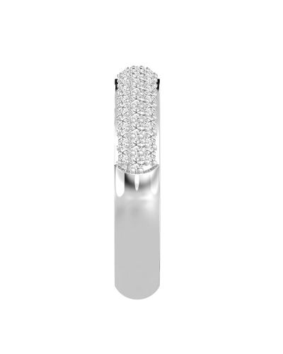 Demi-alliance diamants princesse serti griffes en or blanc
