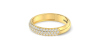 Demi-alliance diamants princesse serti griffes en or jaune