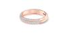 Demi-alliance diamants princesse serti griffes en or rose
