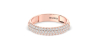 Demi-alliance diamants princesse serti griffes en or rose