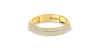 Demi-alliance diamants princesse serti griffes en or jaune
