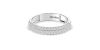 Demi-alliance diamants princesse serti griffes en or blanc