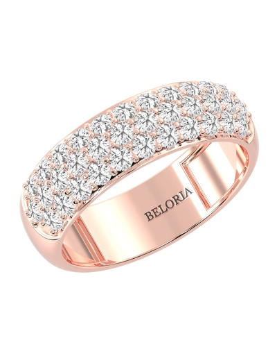Demi-alliance diamants princesse serti griffes en or rose