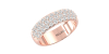 Demi-alliance diamants princesse serti griffes en or rose