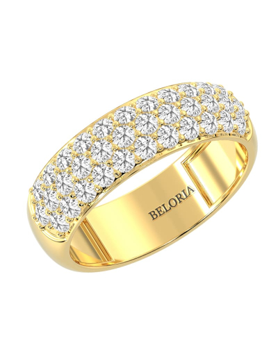 Demi-alliance diamants princesse serti griffes en or jaune