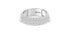 Demi-alliance diamants princesse serti griffes en or blanc