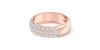 Demi-alliance diamants princesse serti griffes en or rose