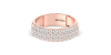 Demi-alliance diamants princesse serti griffes en or rose