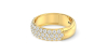 Demi-alliance diamants princesse serti griffes en or jaune