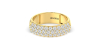 Demi-alliance diamants princesse serti griffes en or jaune