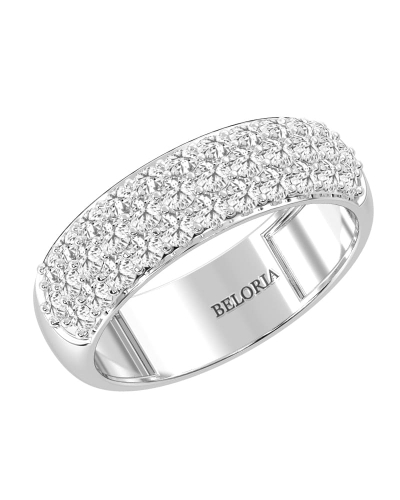 Demi-alliance diamants princesse serti griffes en or blanc