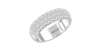 Demi-alliance diamants princesse serti griffes en or blanc