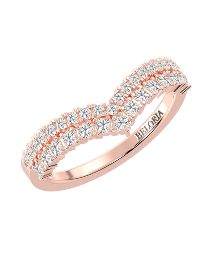 Double rangs alliance diamants or rose