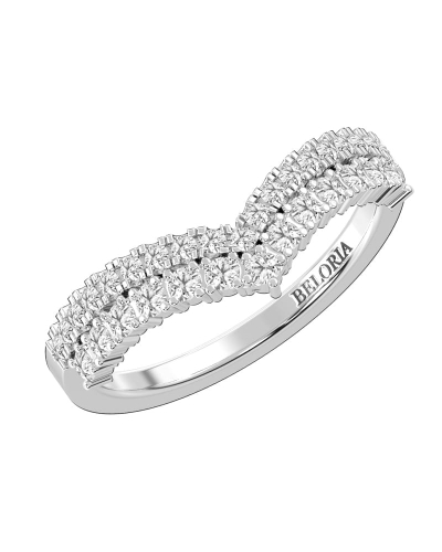 Double rangs alliance diamants or blanc