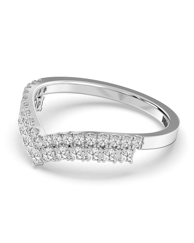Double rangs alliance diamants or blanc