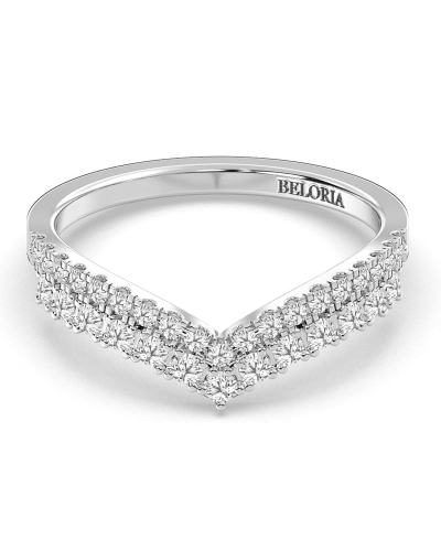 Double rangs alliance diamants or blanc