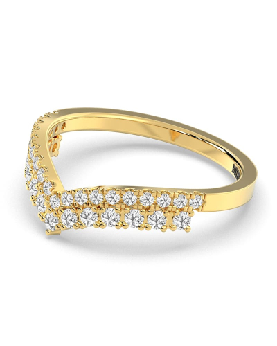 Double rangs alliance diamants or jaune