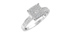 Bague femme solitaire diamant pavage en or blanc