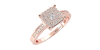 Bague femme solitaire diamant pavage en or rose