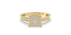 Bague femme solitaire diamant pavage en or jaune