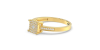 Bague femme solitaire diamant pavage en or jaune