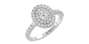 bague femme Solitaire Diamant Double Halo Oval en or blanc